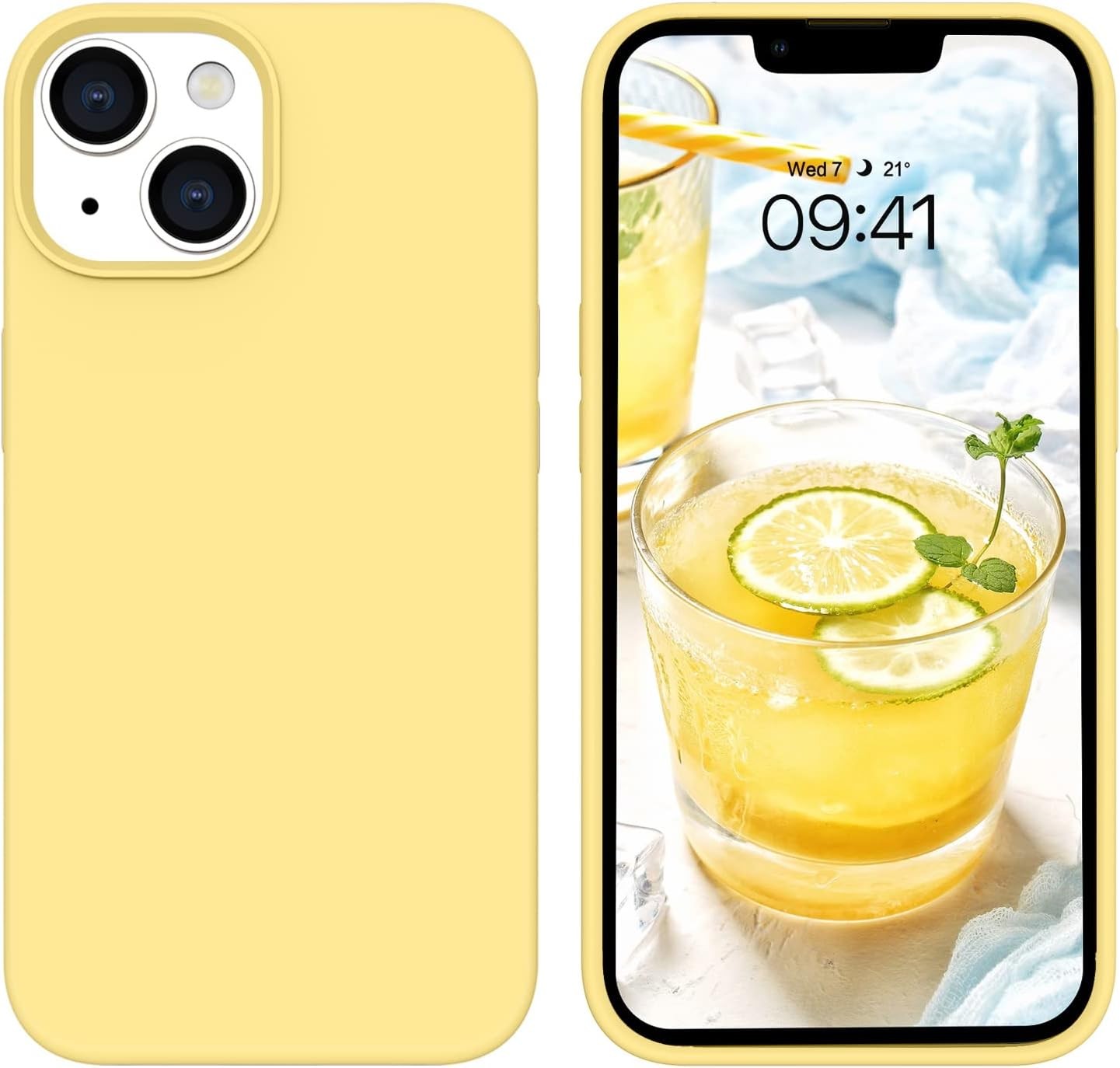 iPhone 14 Case, Liquid Silicone Gel Rubber Bumper Microfiber Lining Shockproof