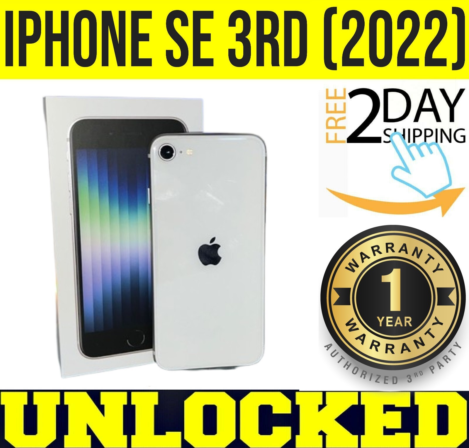 Apple iPhone SE 3rd 5G 128GB STARLIGHT 2022 (UNLOCKED) 🔋100% BATTERY🔋 ❖O/B❖