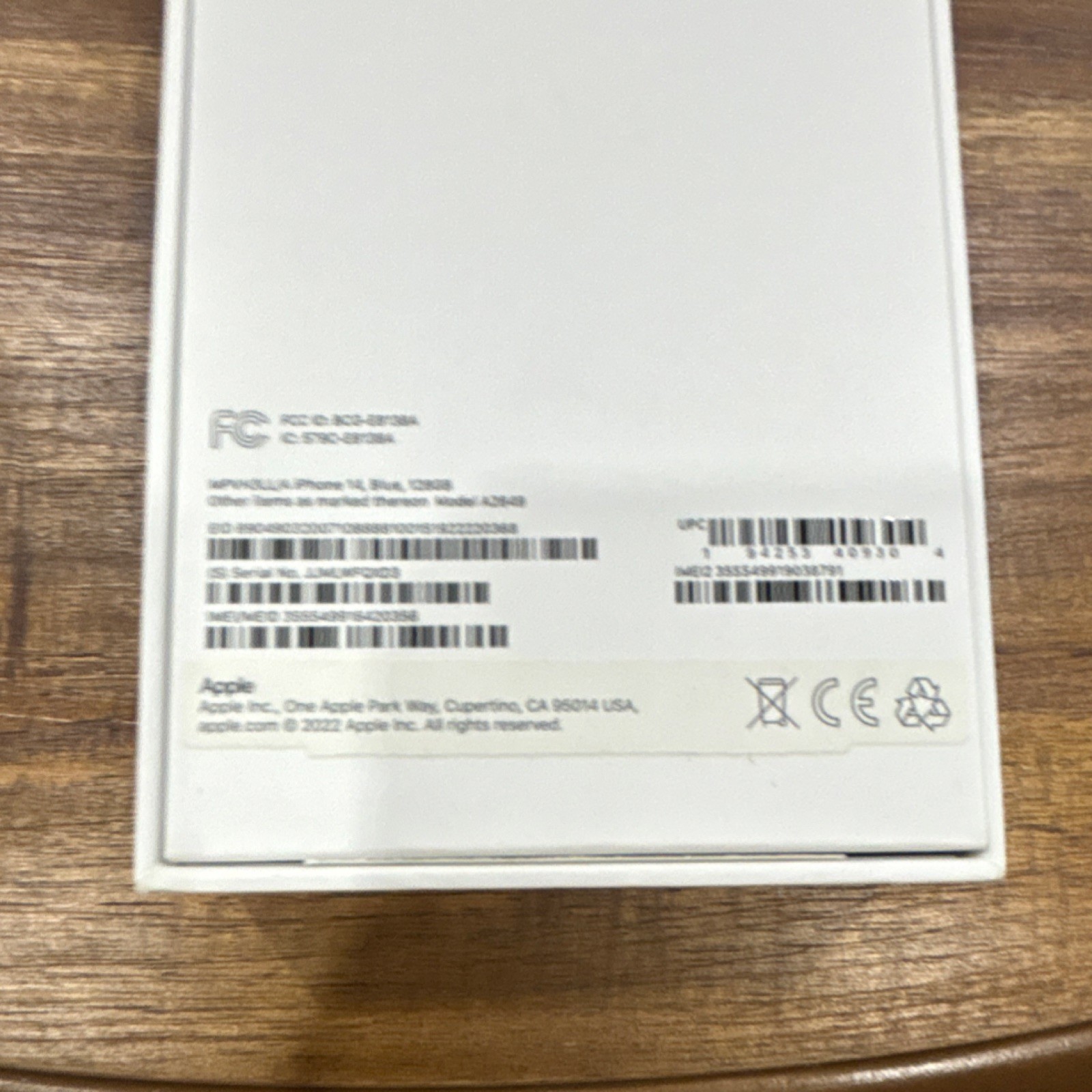 Apple iPhone 14 Blue 128GB A2649 Smartphone Wi-Fi Bluetooth NFC GPS