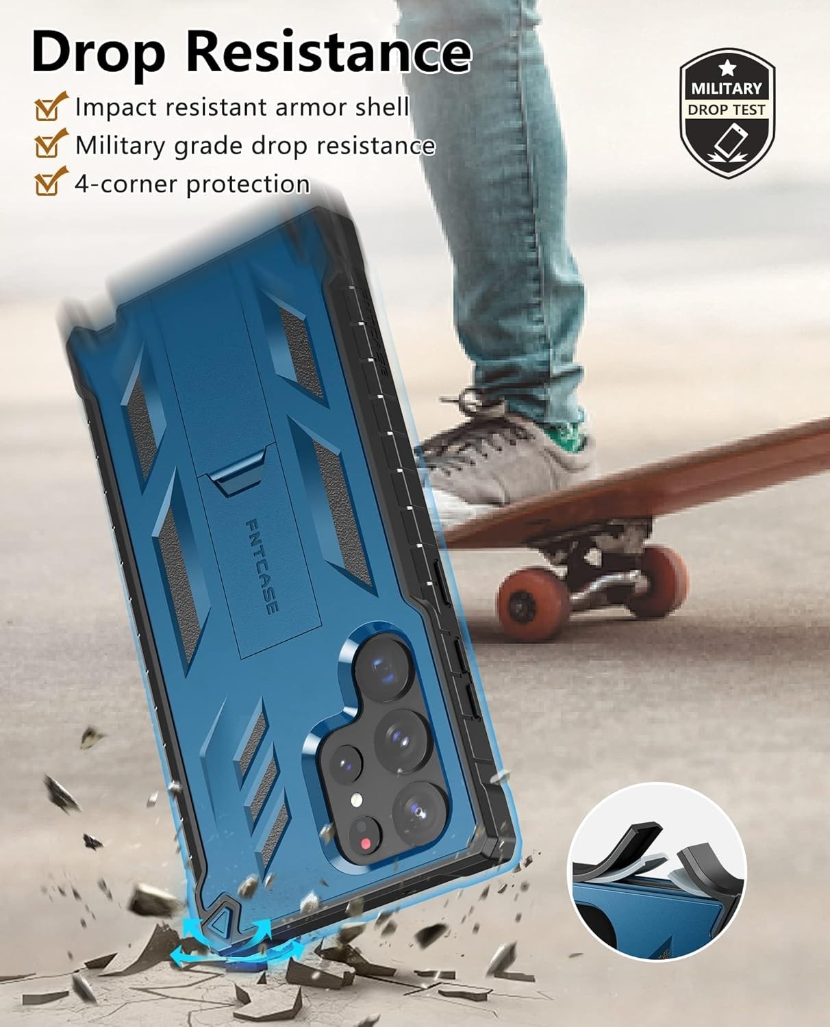 Samsung Galaxy S23-Ultra Case: Military Grade Drop Proof Protection Mobile Cover