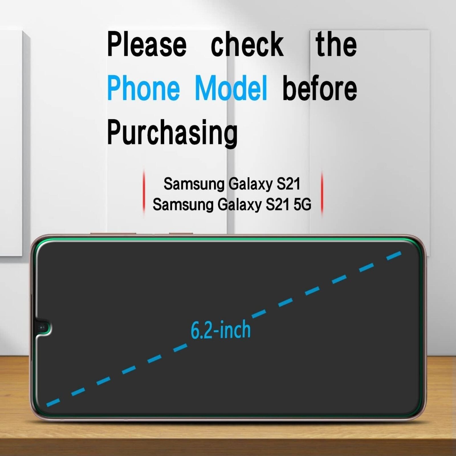Samsung Galaxy S21 Screen Protector Tempered Glass Anti-Fall 9H Clear Saver 3Pc