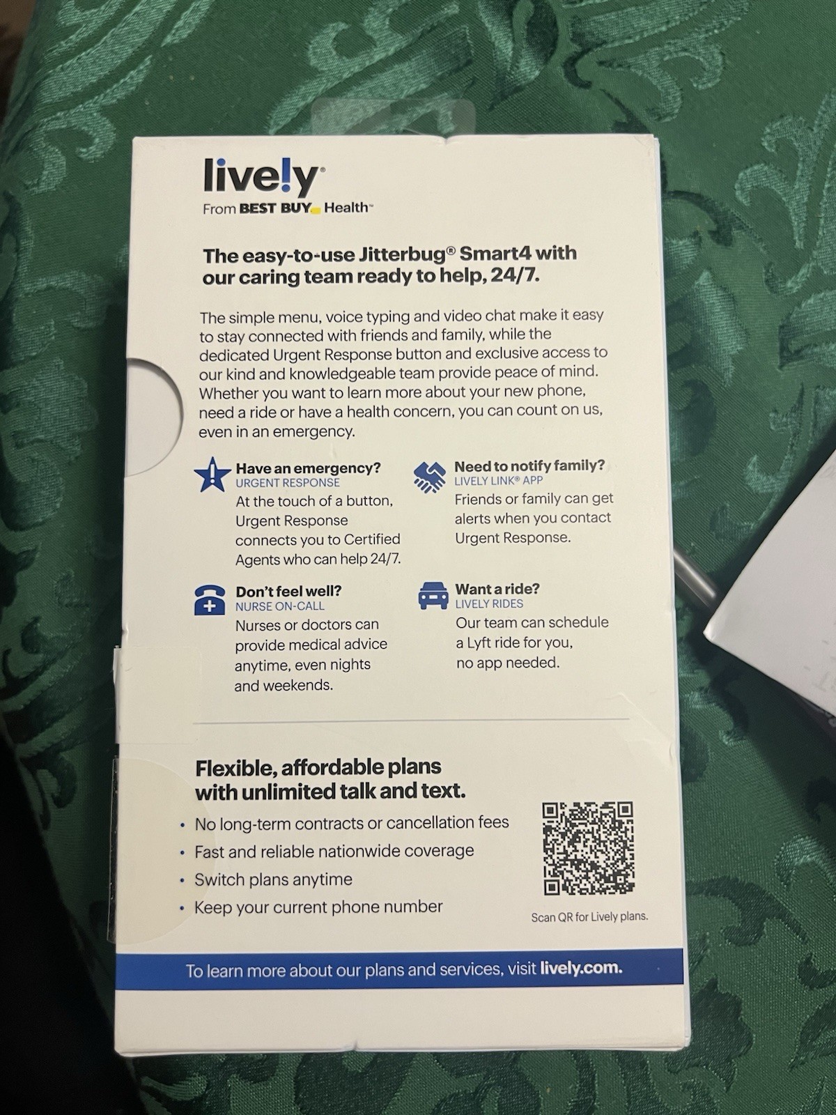 Lively Jitterbug Smart4 Smartphone for Seniors – Must Activate Lively Phone Plan