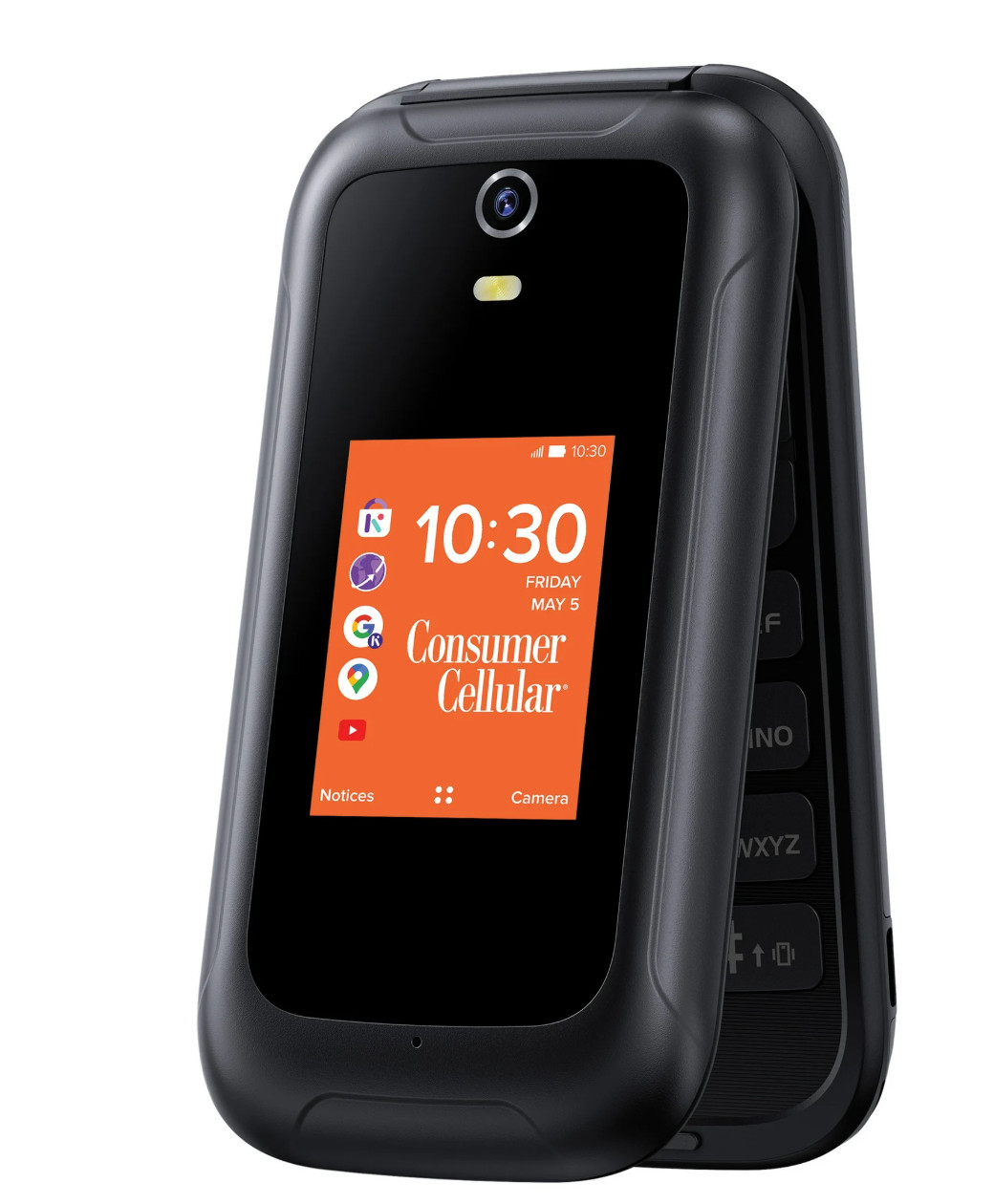 Consumer Cellular Iris Flip • Easy Senior Phone • Large Buttons • Voice‑to-Text