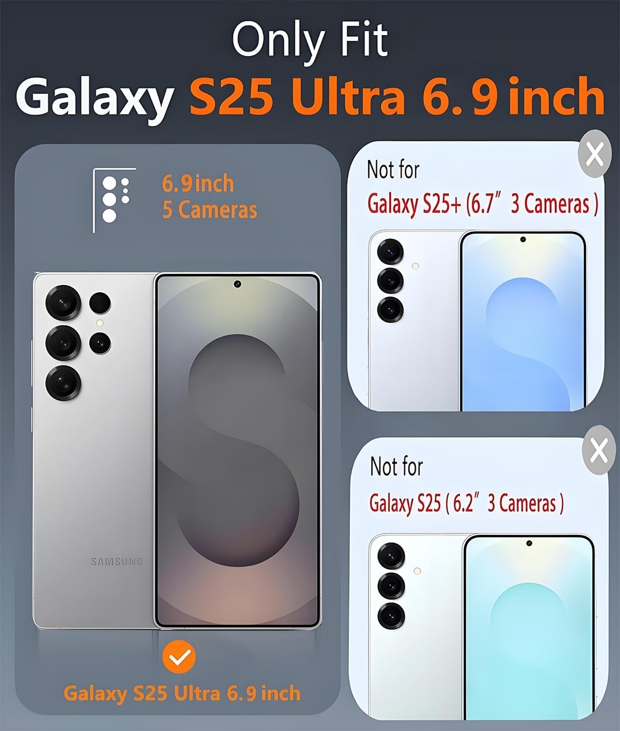 Galaxy S25 Ultra Case & Screen Protector for Samsung S25 Ultra Slim Shockproof