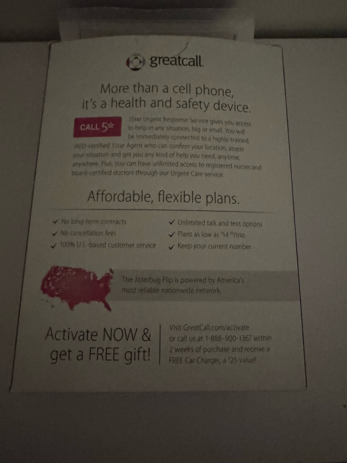 Jitterbug 4043S5RRY Flip Easy-to-Use 4G Prepaid Cell Phone Red