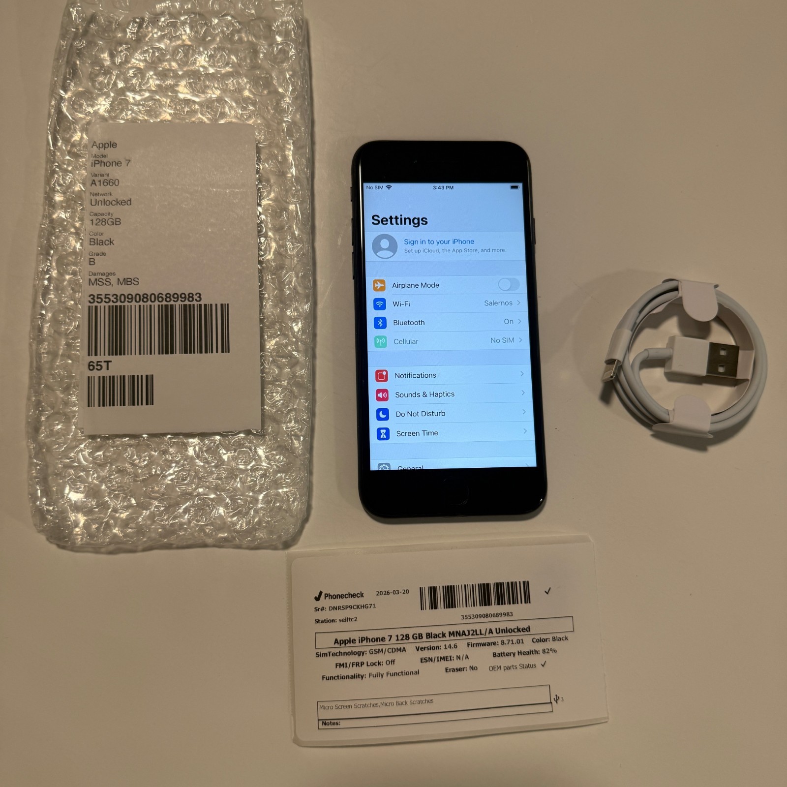 Apple iPhone 7 – 128 GB – Black A1660 (Unlocked) B Grade – Fully Functional