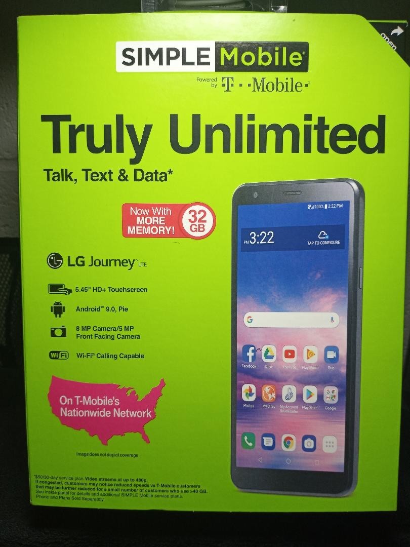 Simple Mobile T-Mobile Truly Unlimited LG Journey 32GB – No Contract-Android!