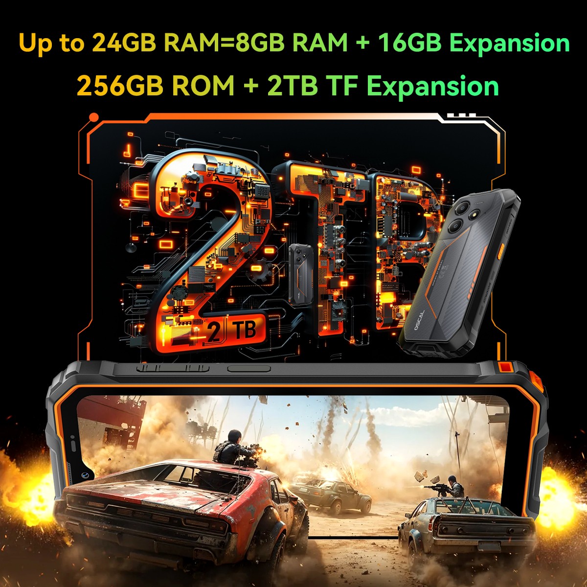Blackview OSCAL MARINE 2 AI Rugged Smartphone 24GB256GB 11000mAh Android G2U