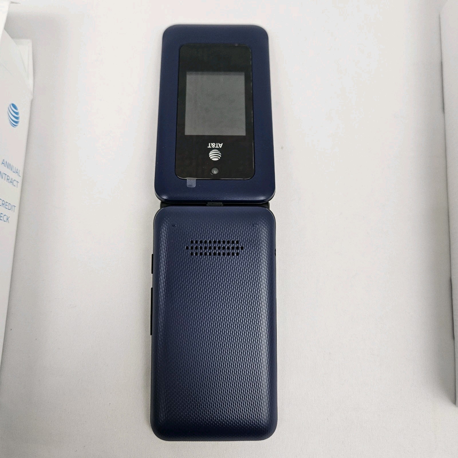 AT&T Flip Phone Cingular Flex 2 Large Keypad 4G LTE Navy Easy To Use