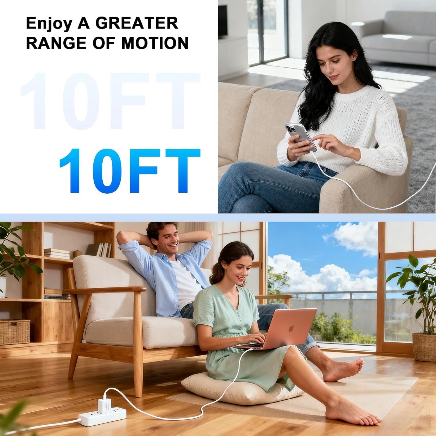 3-Pack 60W USB-C Fast Charger Adapter for iPhone 17 Pro/16 Pro Max 10ft