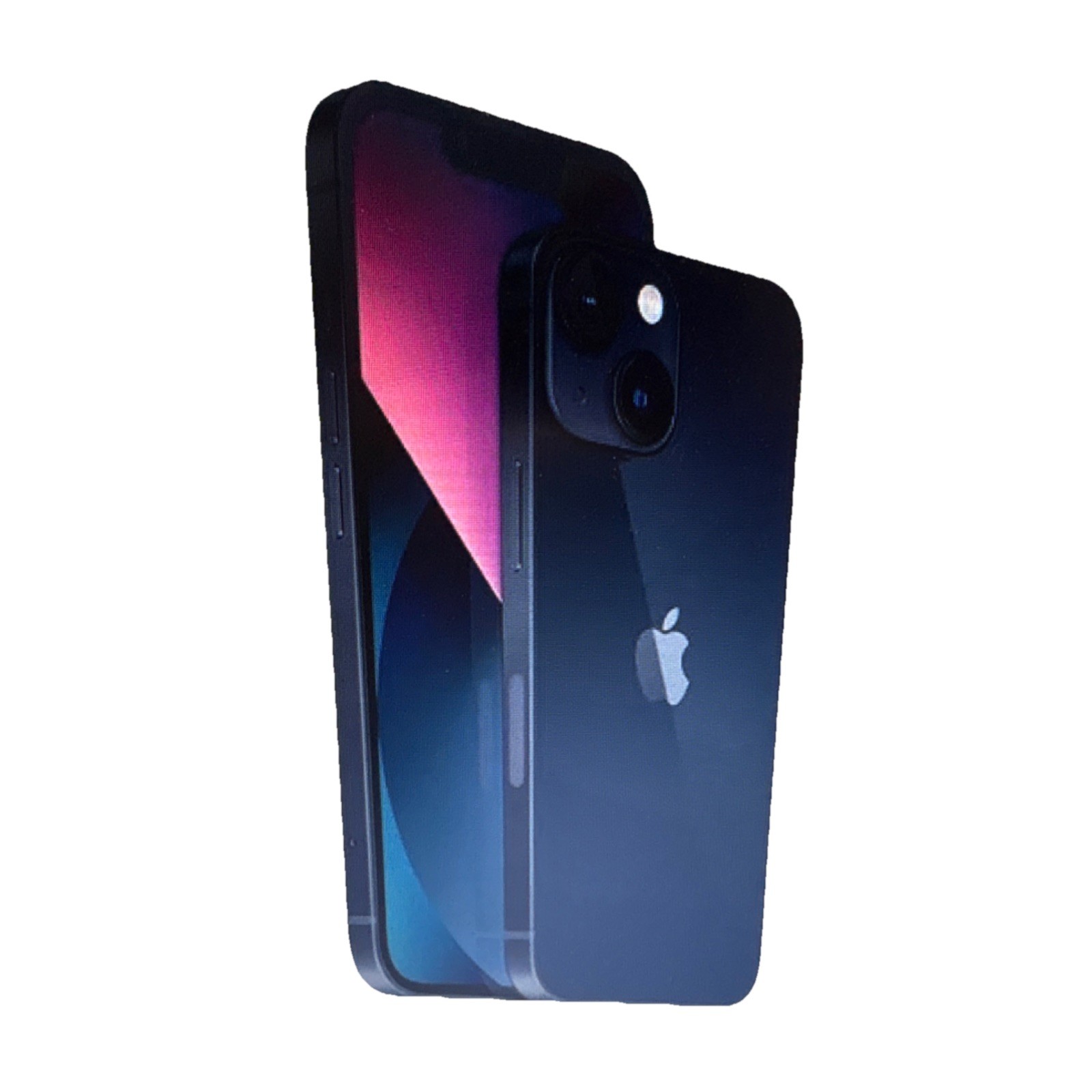 Apple iPhone 13 Black Bar Smartphone Dual Camera Front and Back View