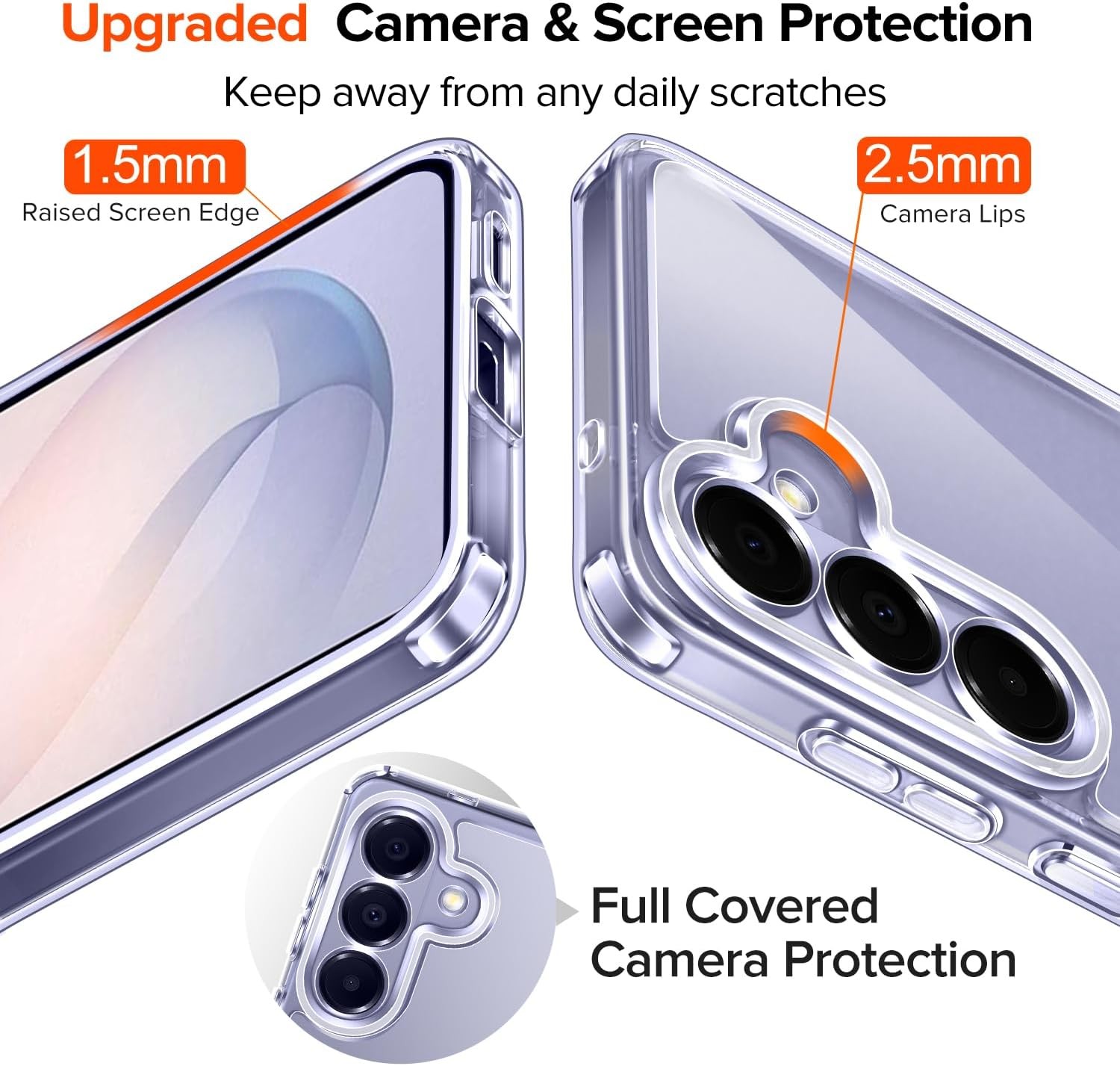 3-in-1 Case for Samsung Galaxy S26 Plus 6.7” with Tempered Glass Screen Protecto