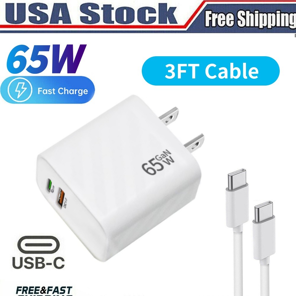 Super 65W Super Fast Charger Plug & Cable For Samsung Galaxy S22 S22 S23 S24plus