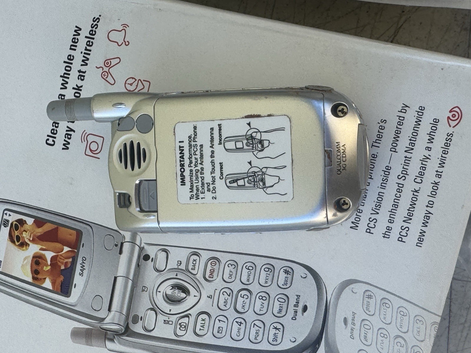 Sanyo PM-8200 Sprint Dual-Band Tri-Mode PCS CellPhone Camera Silver (PM8200KITS)