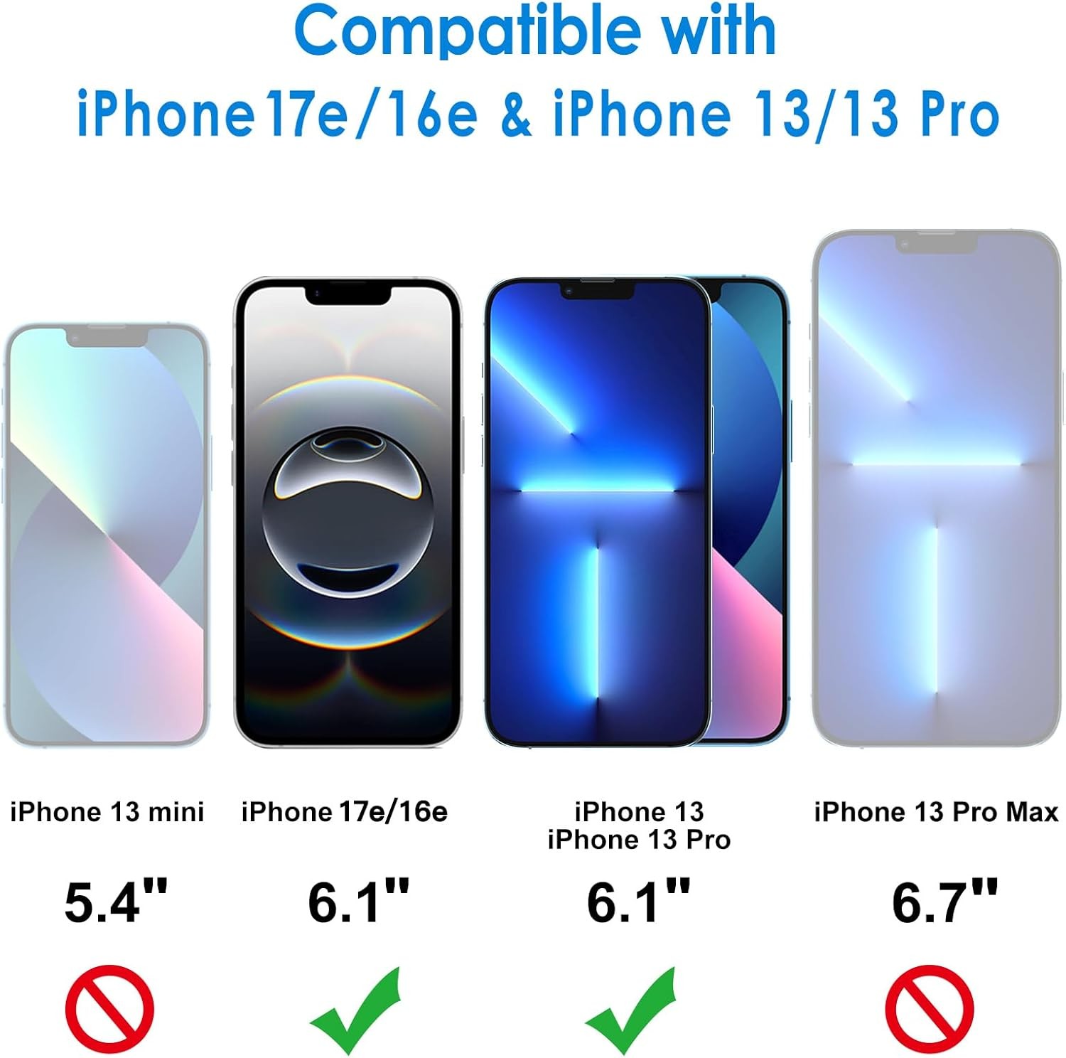 3PCS Screen Protector for iPhone 17e iPhone 16e iPhone 13 6.1 Inch Tempered Glas