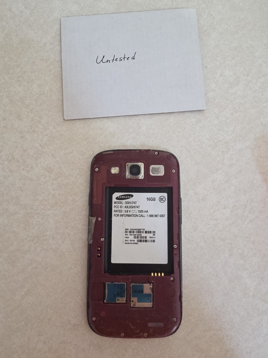 Samsung – Galaxy S3 16GB – SCH-I747 – AT&T – PARTS/REPAIRS