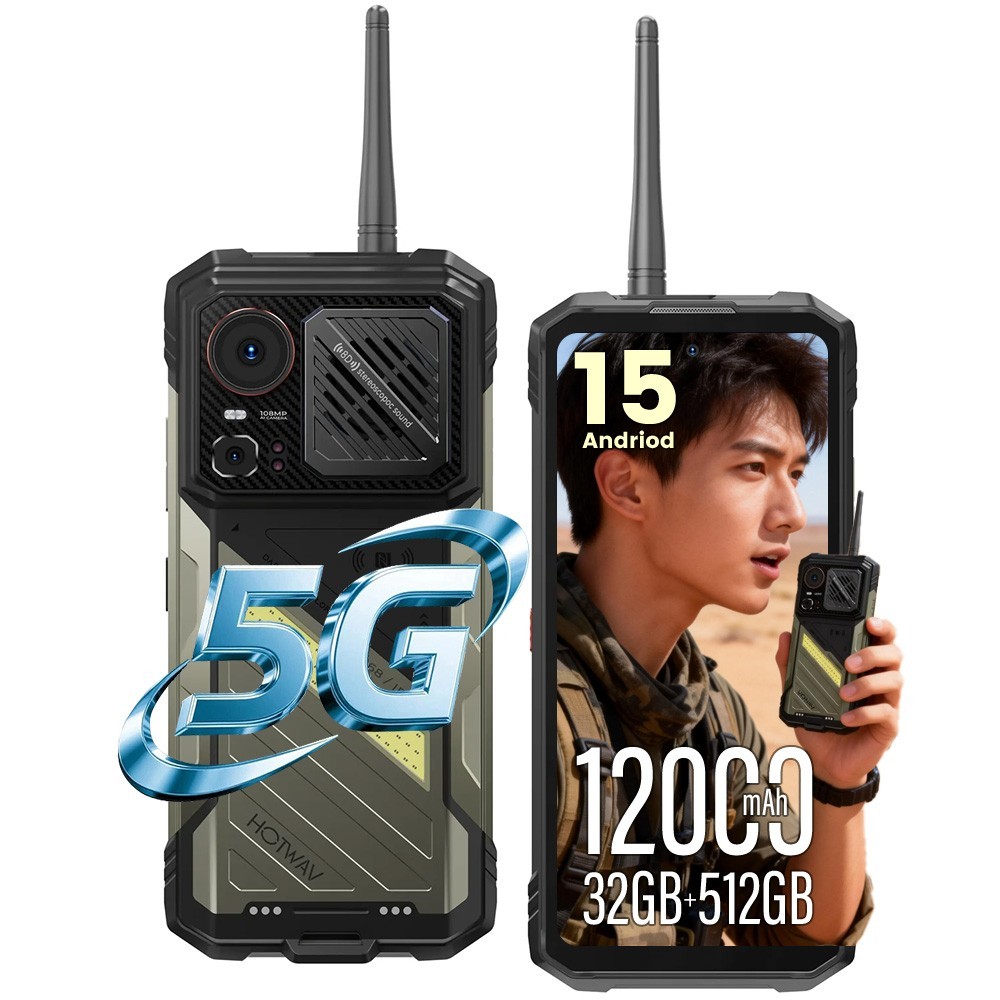 Rugged Smartphone HOTWAV Hyper 8 Ultra 5G 32GB+512GB 12000mAh NFC Walkie Talkie