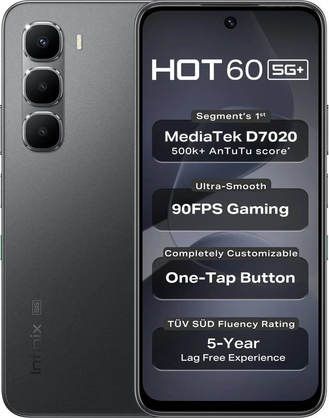 Infinix Hot 60 5G+ (Black 128GB 6GB RAM) GLOBAL VERSION “NO TARIFFS IN USA”