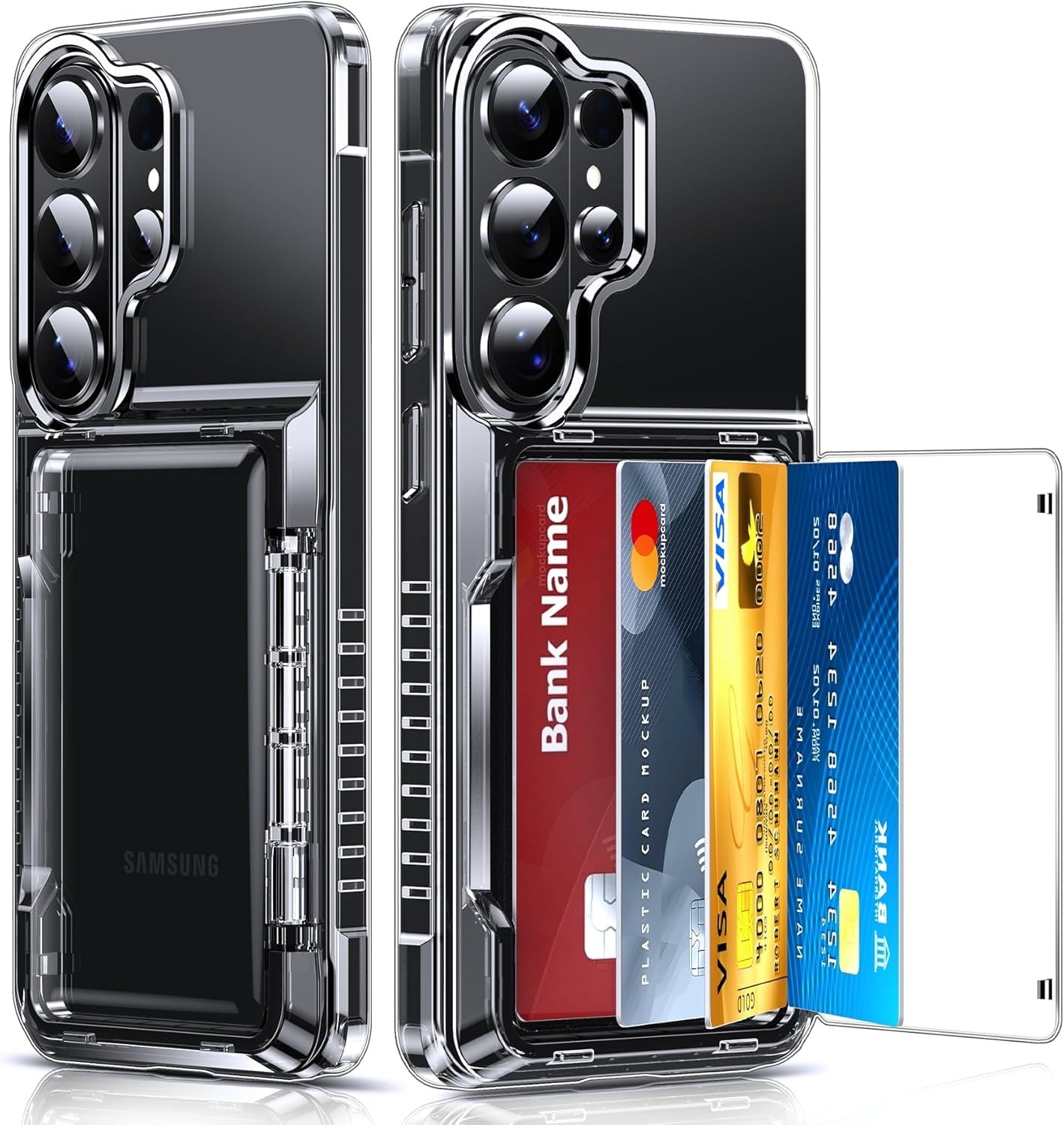 for Samsung Galaxy-S25-Ultra Wallet Case: Clear S25ultra Phone Cases with Card