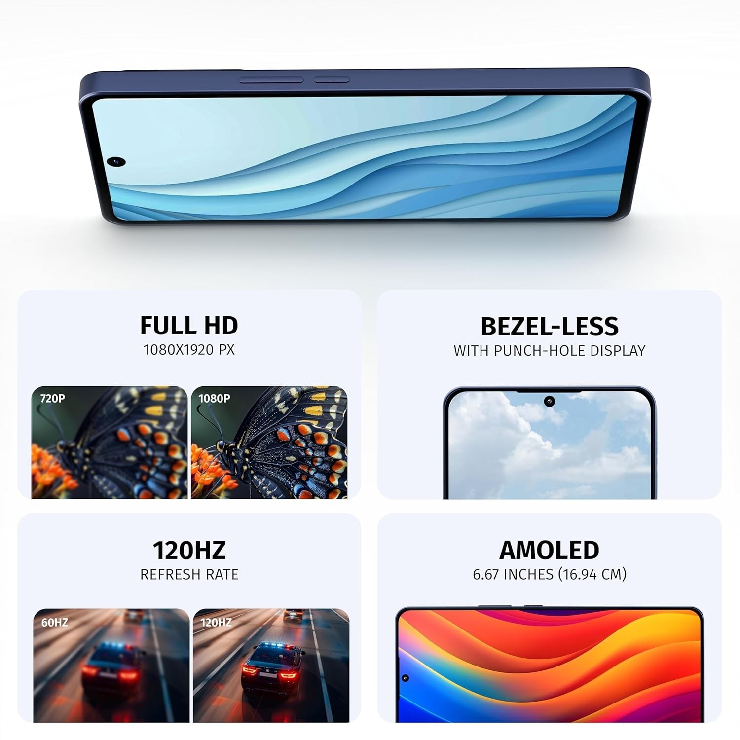 Wobble One 5G 8GB 256GB 50MP Epic Front Camera Dual 4K HDR Unlocked Global Black