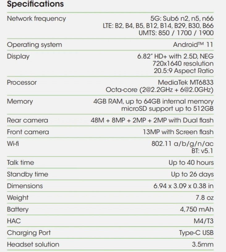 (B-GRADE) Cricket Dream 5G (EC211001) 64GB (Cricket Wireless) – Clean IMEI