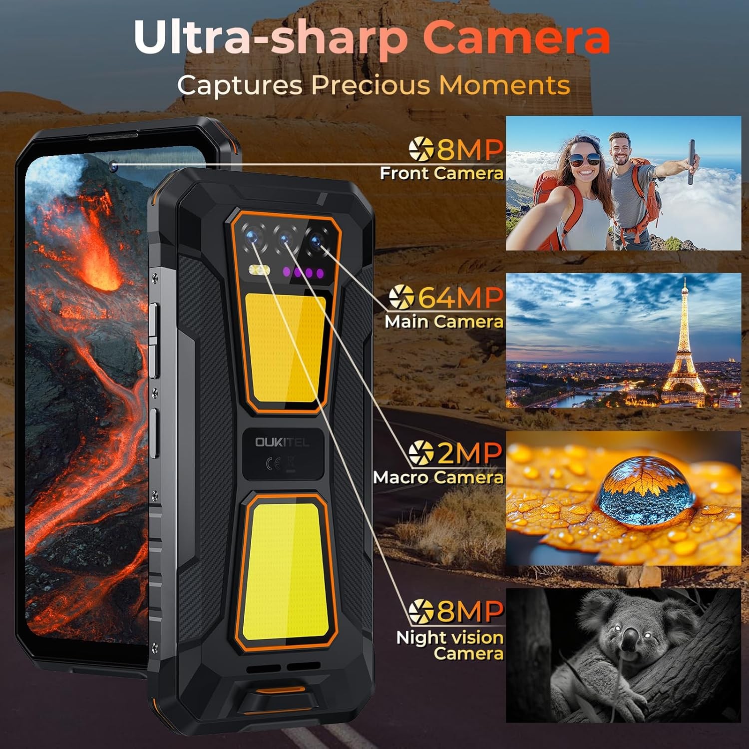 OUKITEL WP58 Pro 5G Rugged Smartphone Android 15 512GB 10000mAh NFC GPS OTG