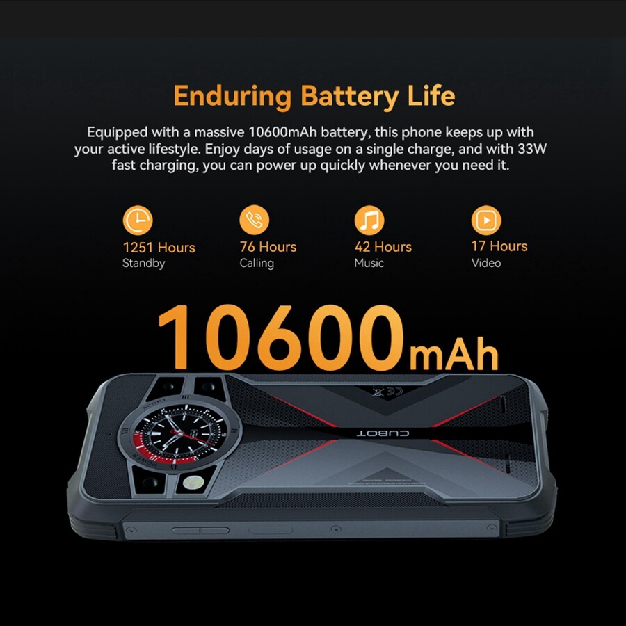 Cubot KingKong 9 Dual Screen Rugged Phone 120Hz 12GB+256GB 100MP Camera 10600mAh