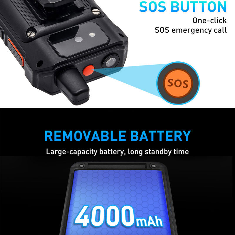 Unlock 4G LTE Android 10 Rugged Smartphone Waterproof Outdoors Mobile UNIWA F80S