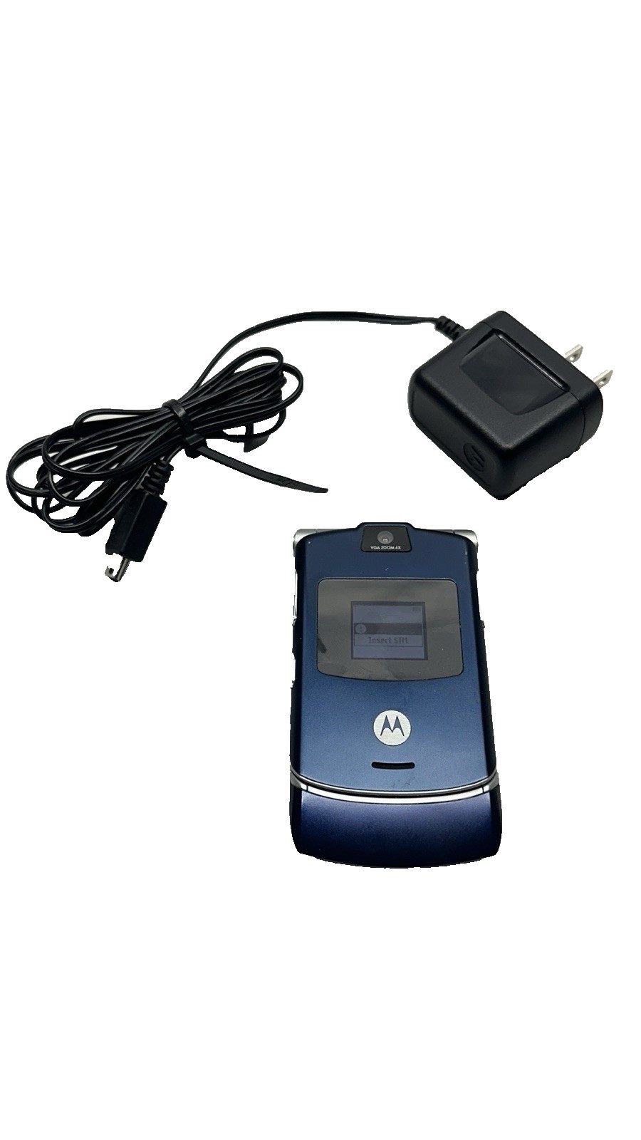 Motorola RAZR V3G AT&T Locked Vintage Blue Flip Phone Used Excellent
