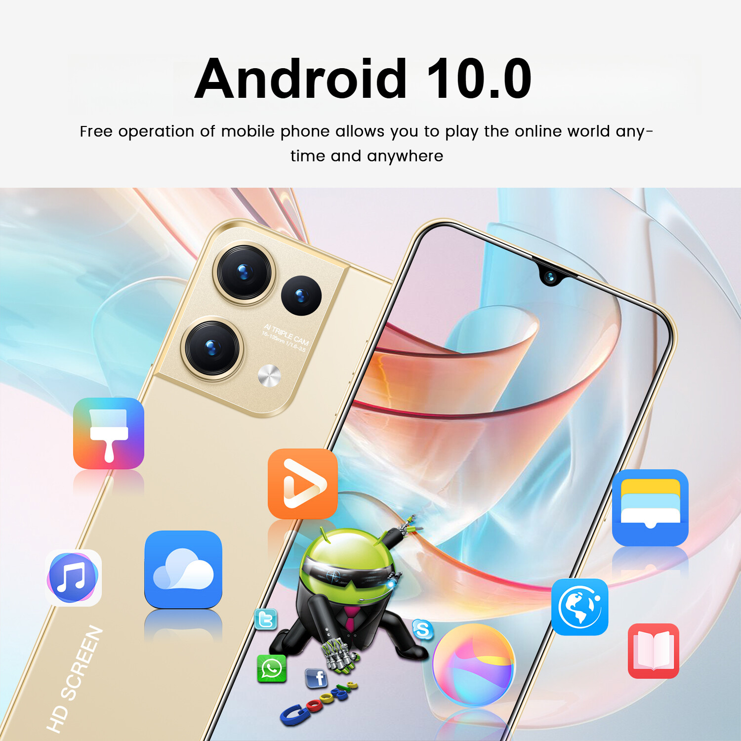 Reno9 Pro Smartphone Android 6.8” Unlocked 4+64GB 5000mAh 12+24MP Dual Camera