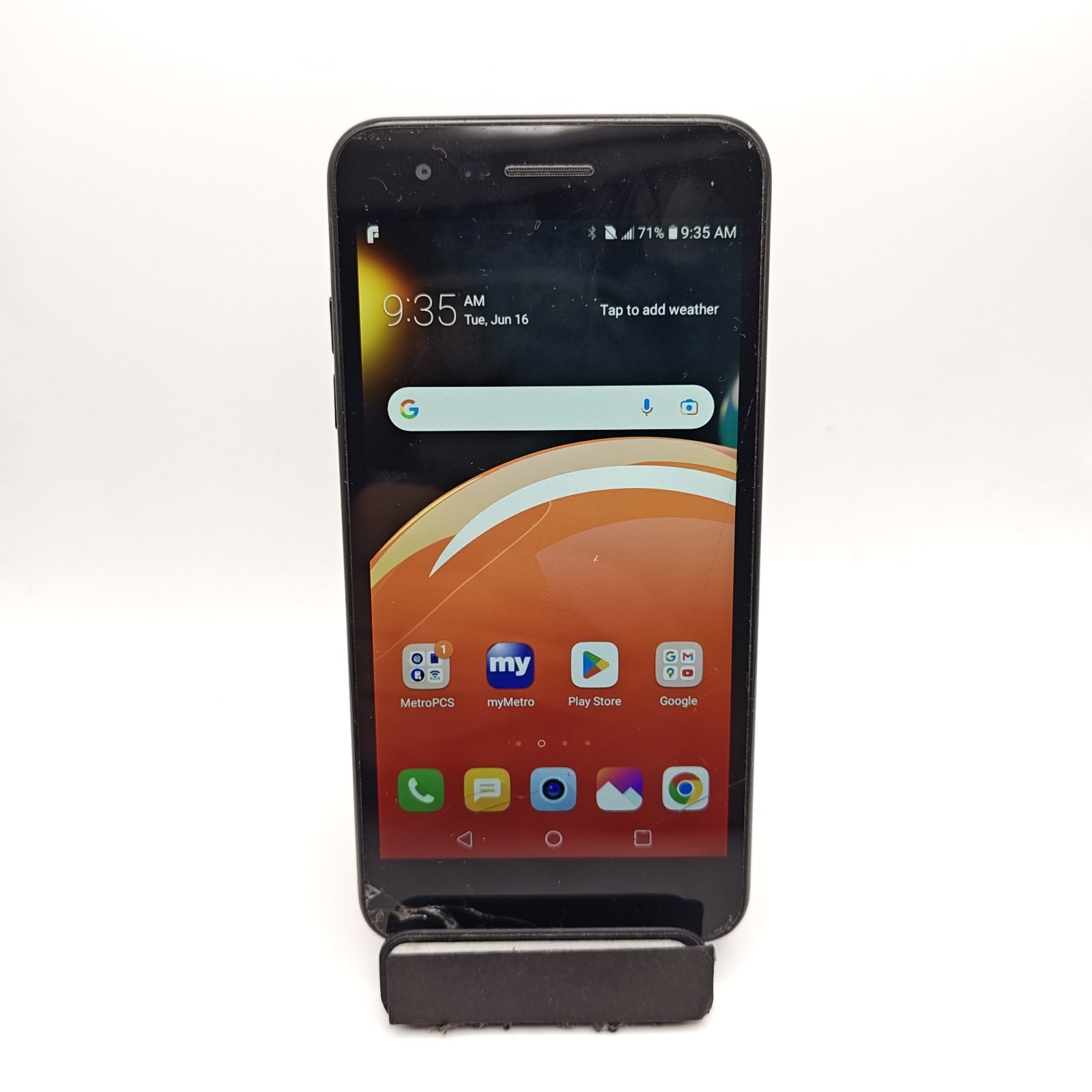 LG Aristo 2 X210MA Smartphone (Metro Unlocked) – 16GB Black – CRACKED #3777