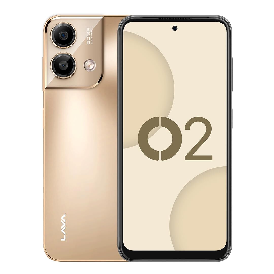 Lava O2 Factory Unlocked-Dual SIM-4G LTE-6.5inch 90Hz Punch Hole Display-GOLD