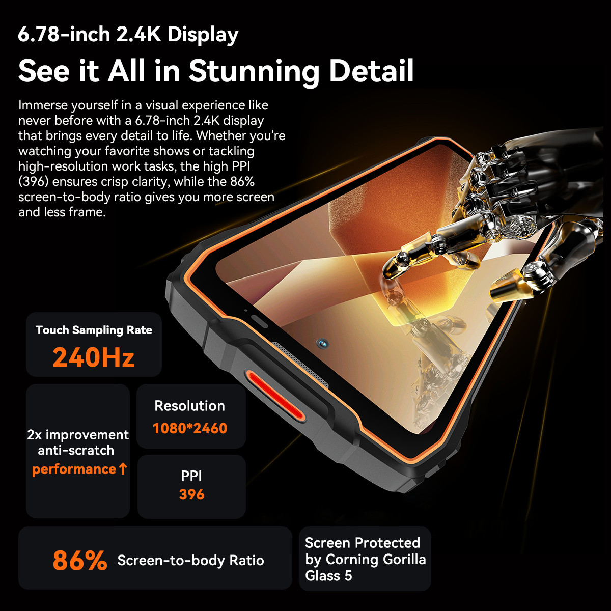 Blackview BL7000 AI 5G Rugged Smartphone 24GB+512GB 6.78″ 120Hz 7500mAh 50MP NFC