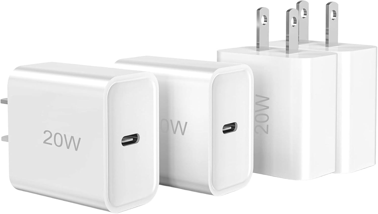 4 Pack USB C Charger Block, 20W Type C Fast Wall Charge Power Adapter for iPhone