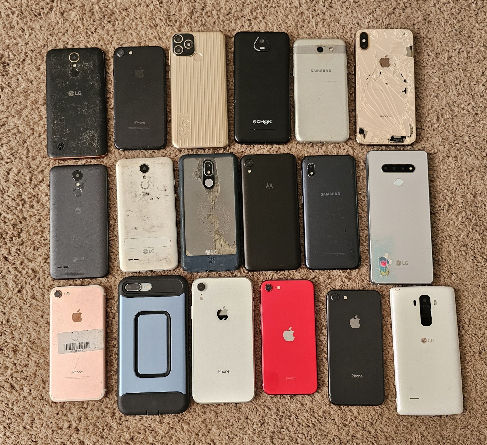 18 mixed models Samsung Galaxy iPhone LG Motorola Schok G51 for parts #4