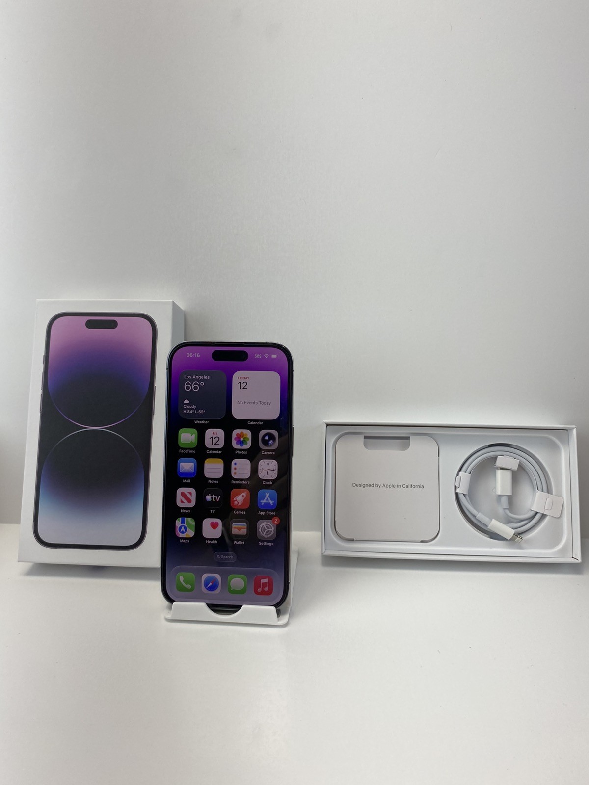 Apple iPhone 14 Pro A2650 512GB Deep Purple 98% battery health Factory Unlocked