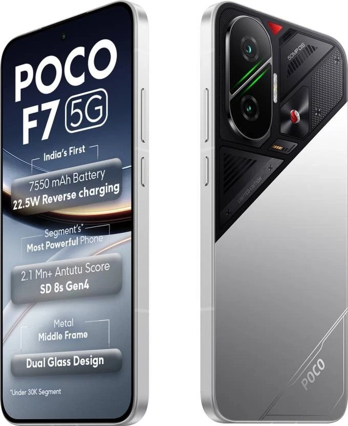 POCO F7 5G (Black, 256 GB 12 GB ) 8s Gen 4 Processor NFC 6.83″ Global Version.