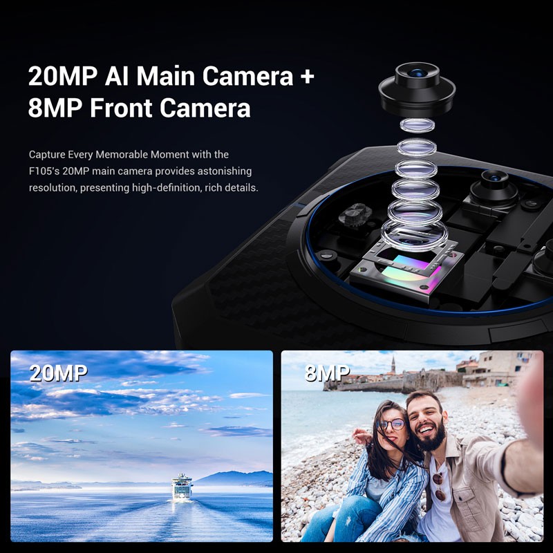 6.74″ FOSSiBOT F105 4G LTE Rugged Smartphone Android Dual SIM Outdoors 10300mAh
