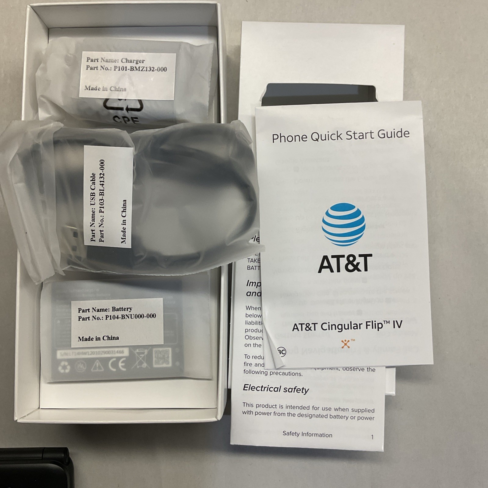AT&T CINGULAR FLIP IV 4GB PHONE U102AA 4G LTE *NEW, OPEN BOX*