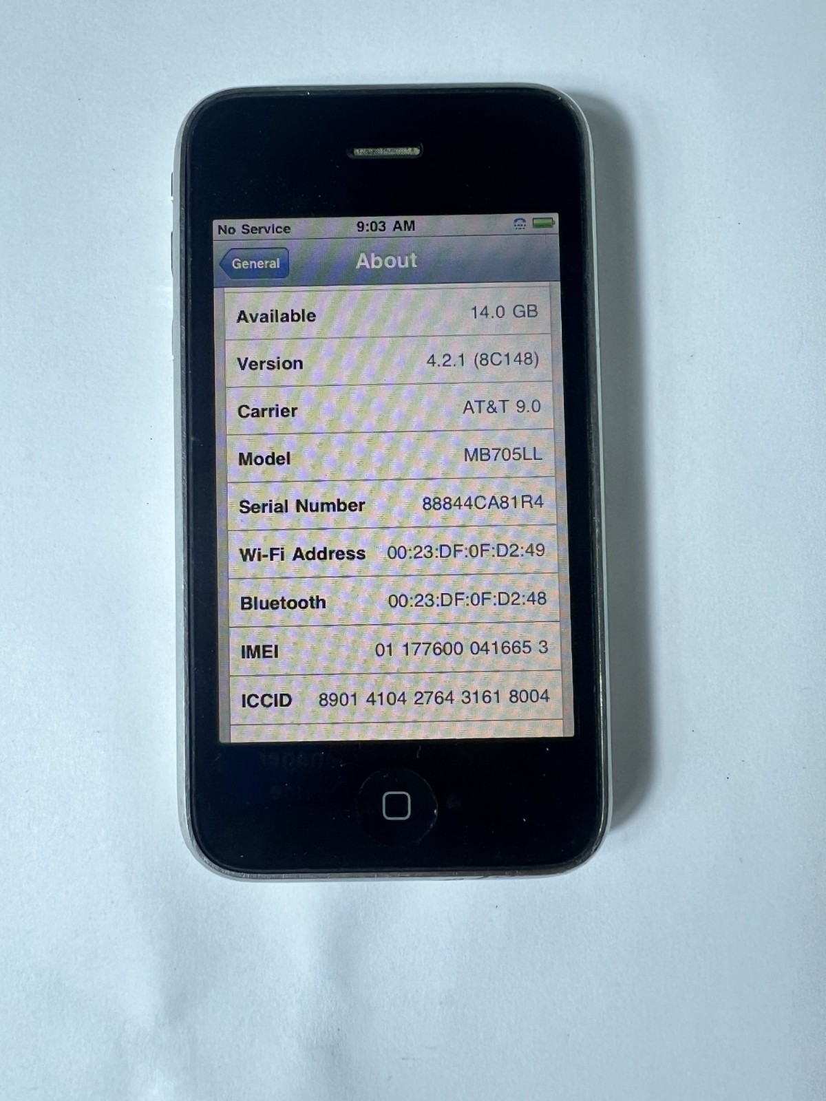 iPhone 3GS 16GB White A1241 MB705LL – rare iOS 4.2.1 (8C148) Tested and Working