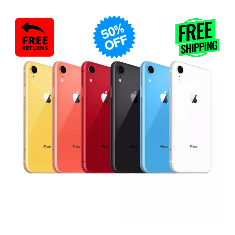 Apple iPhone XR 64GB Unlocked Verizon T-Mobile White/Blue/Yellow Smartphone LTE