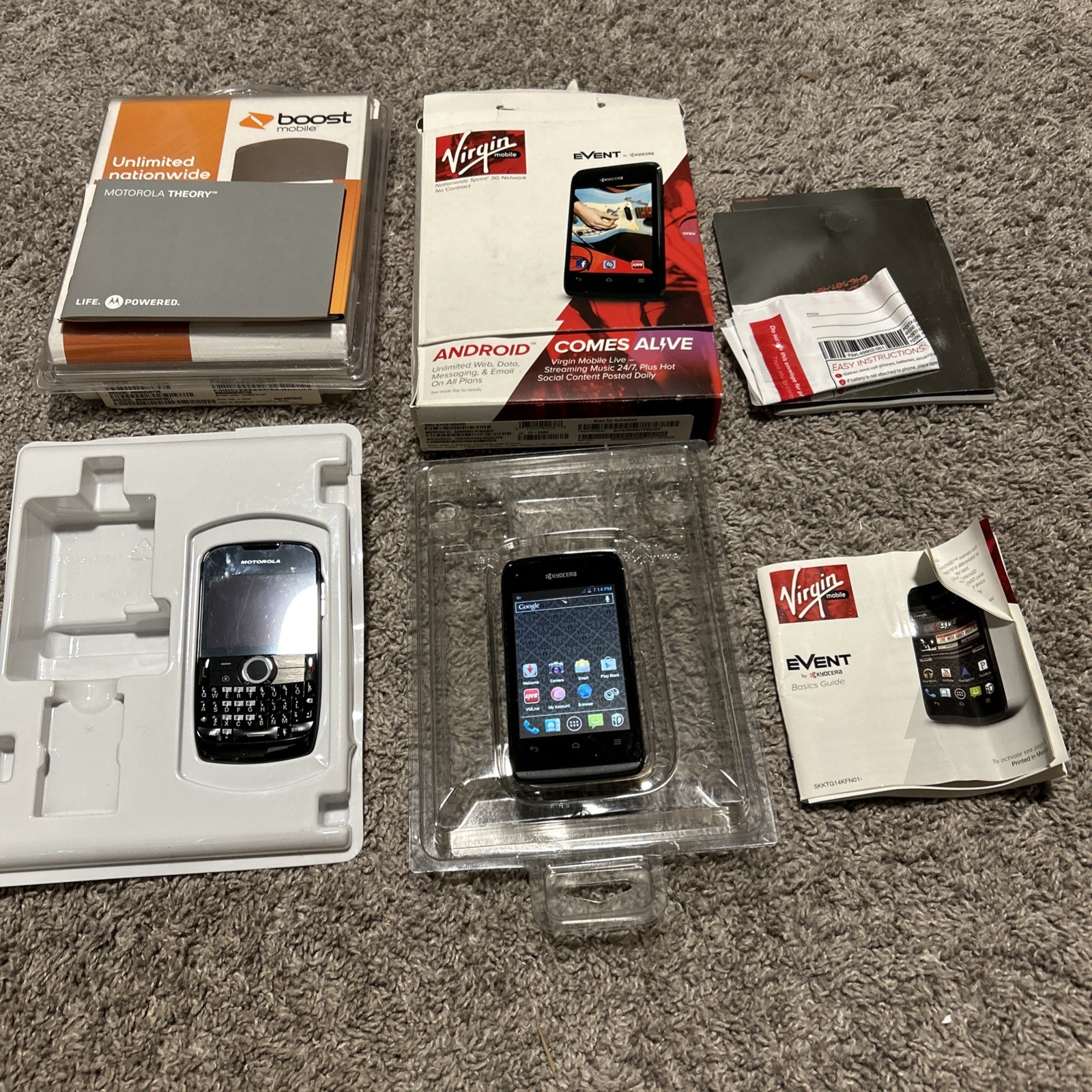 Kyocera Event C5133 Black Virgin Mobile Android Smartphone & Motorola Theory