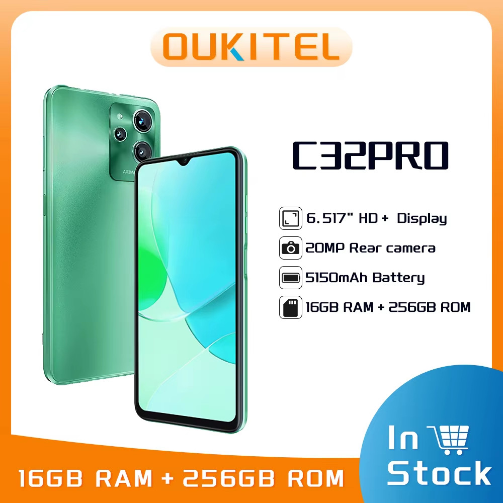 C32 PRO Android 12 smartphone 5150 mAh 16 GB+256 GB battery 4G 6.517-inch disp.