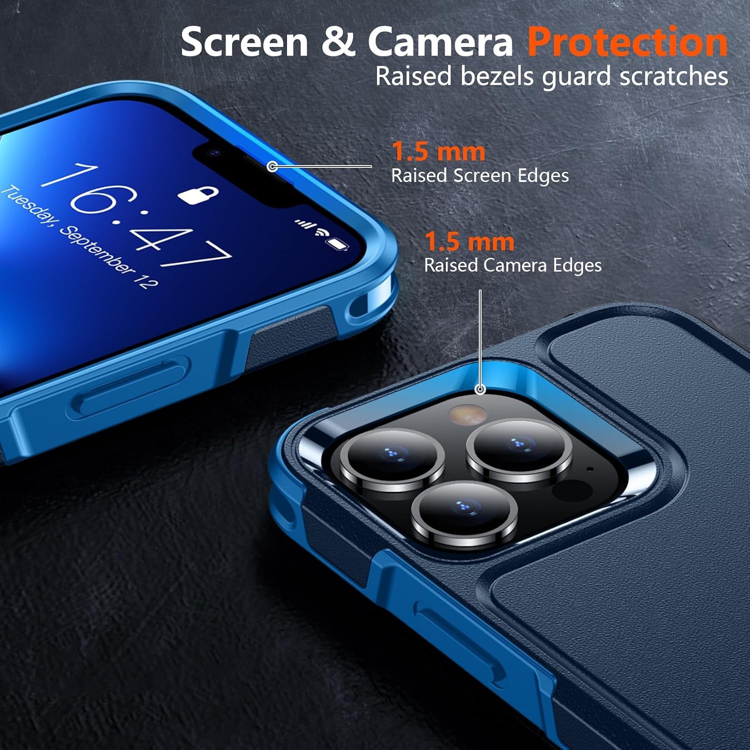 Designed for iPhone 13 Pro Max Case, 10 FT Military Grade Drop Protection Cover