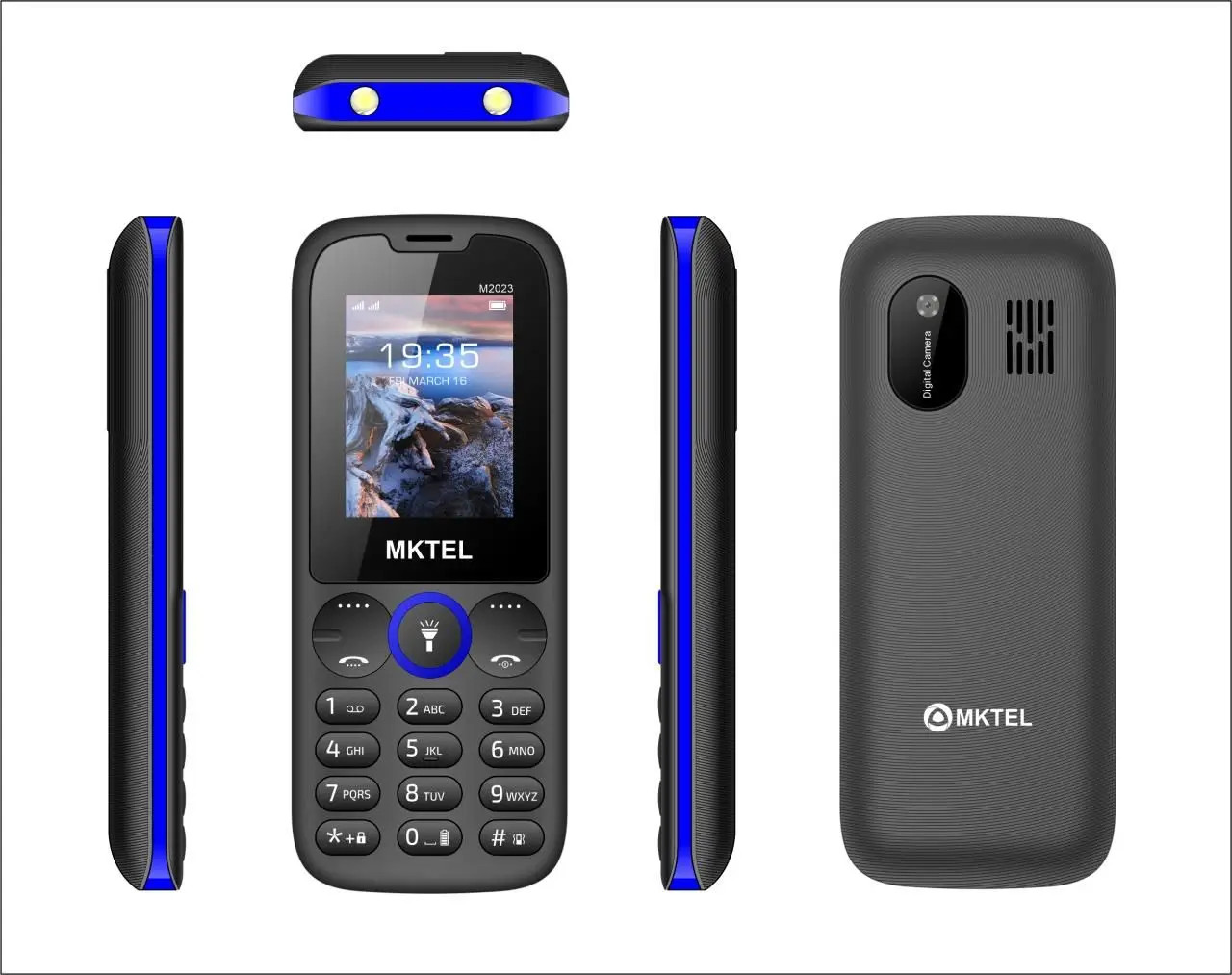 M2023 Feature Phone with 1.77Inch Display 800Mah Battery Dual SIM FM Radio Flash