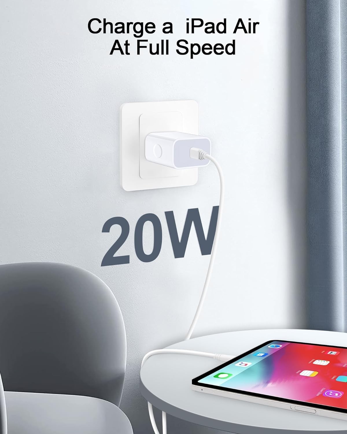 20W USB-C Fast Charger Wall Adapter for iPhone 17Pro/16e