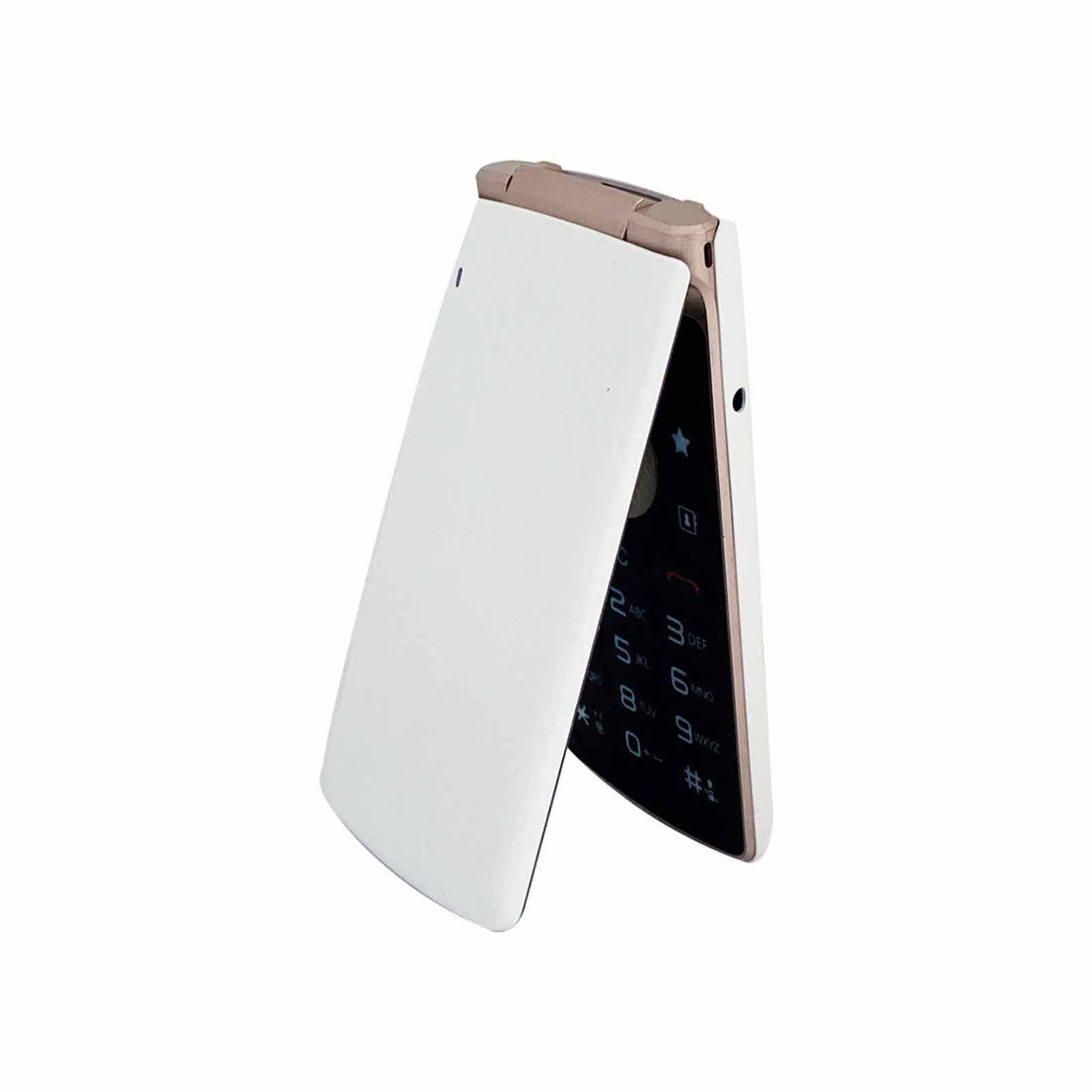 LG X100 Smart Folder White Unlocked 4G Android Flip Phone 16GB 3.3″ Clamshell