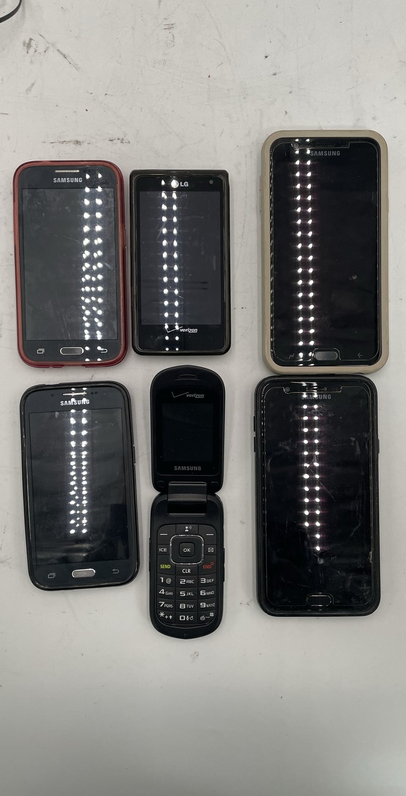 Samsung LG Mixed Cell Phones Smartphones Flip Phone Lot Of 6