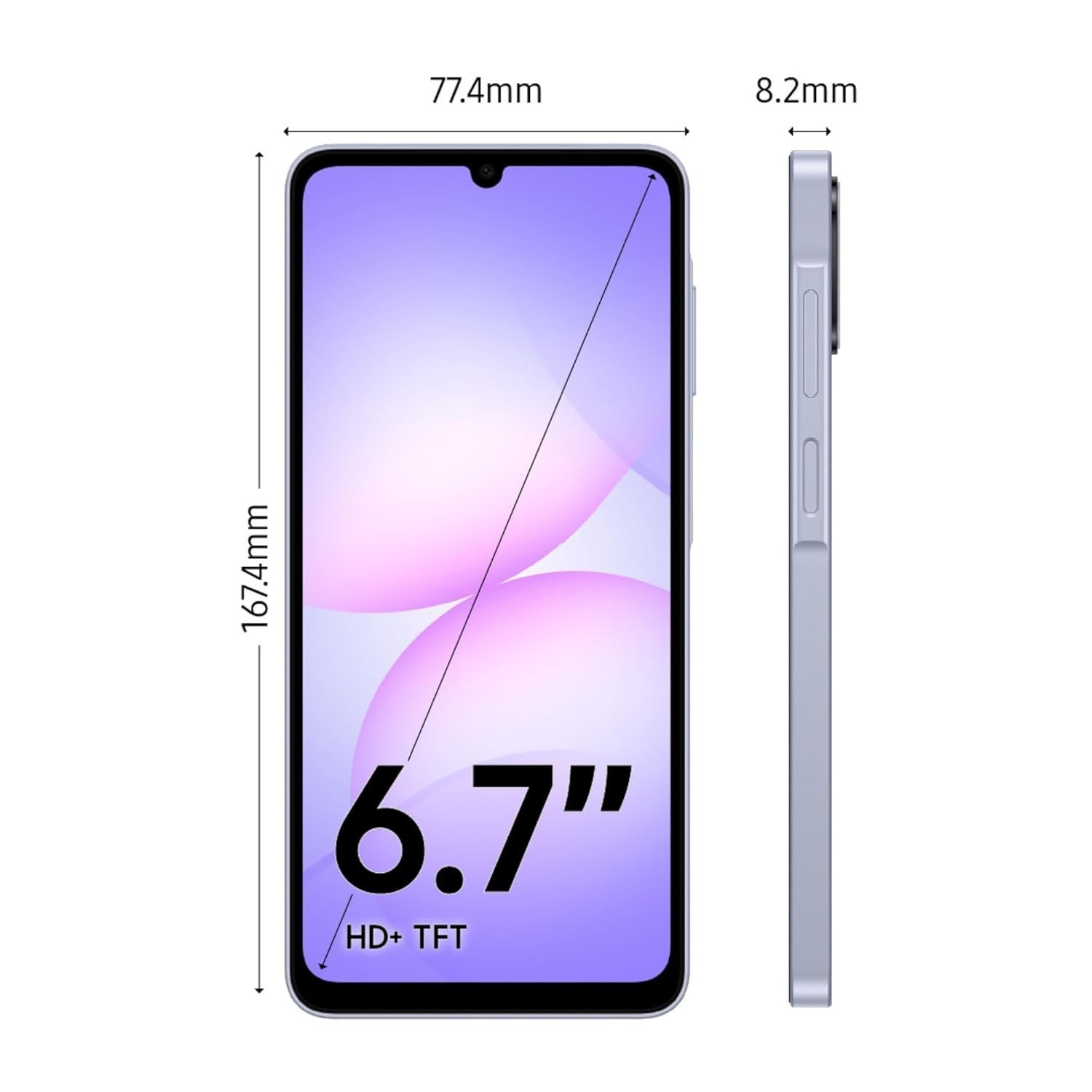 Samsung Galaxy A07 5G Smartphone (Light Violet, 4GB RAM, 128GB) Factory Unlocked