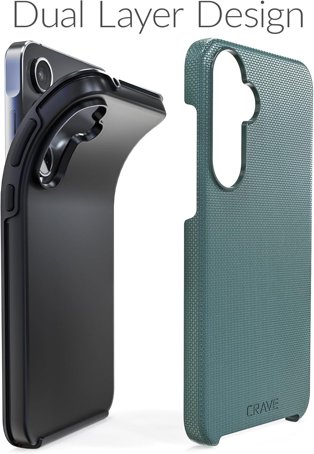 Samsung Galaxy A55 Case, Shockproof Protection Dual Layer Case – Forest Green
